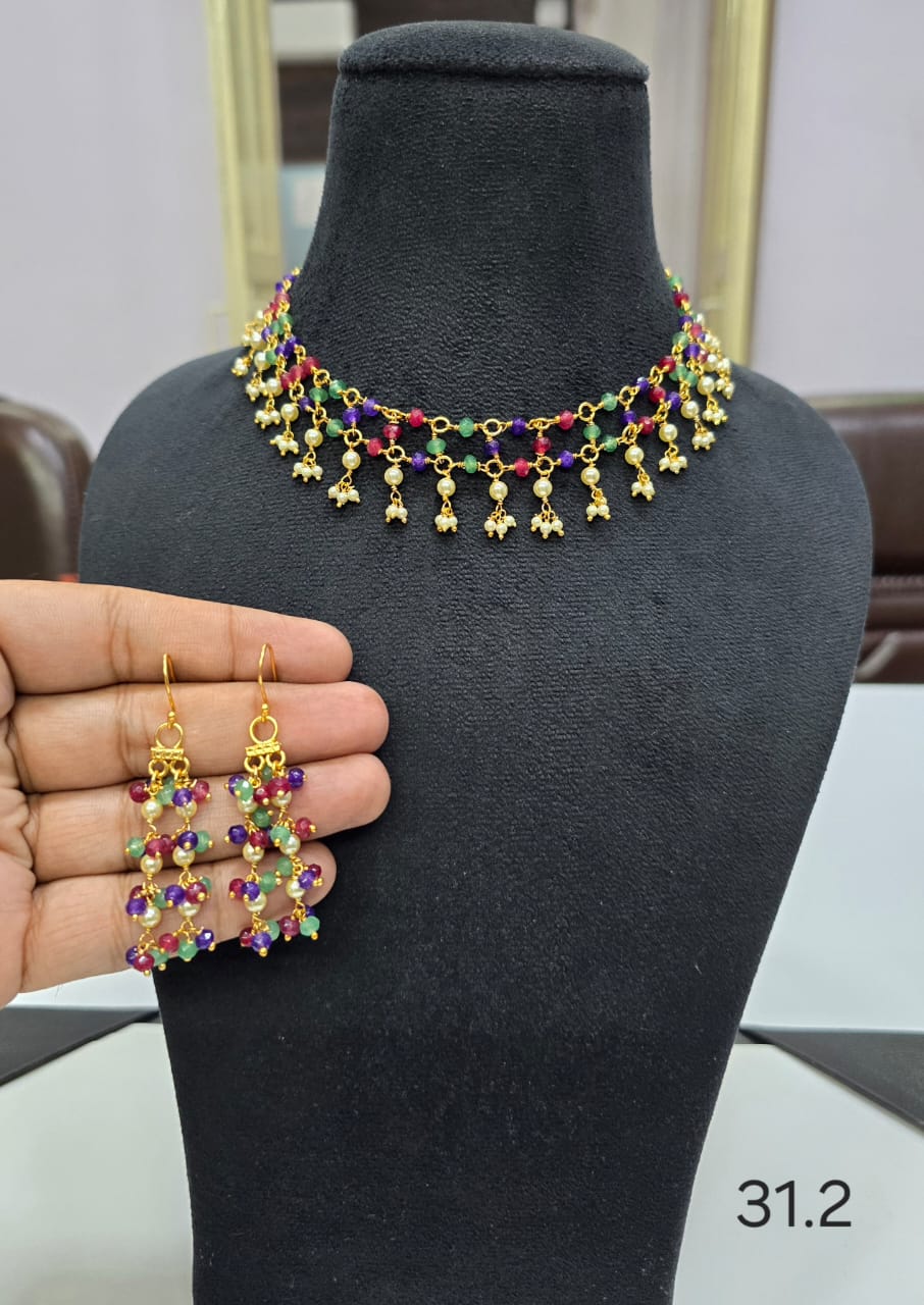 Pearls Choker with earrings