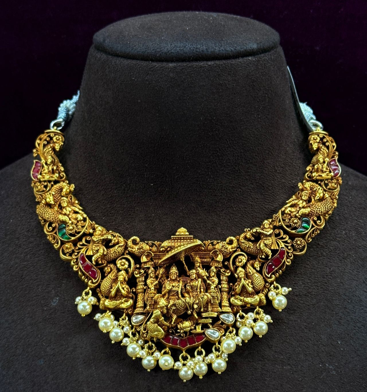 Ram Parivar Antique temple necklace