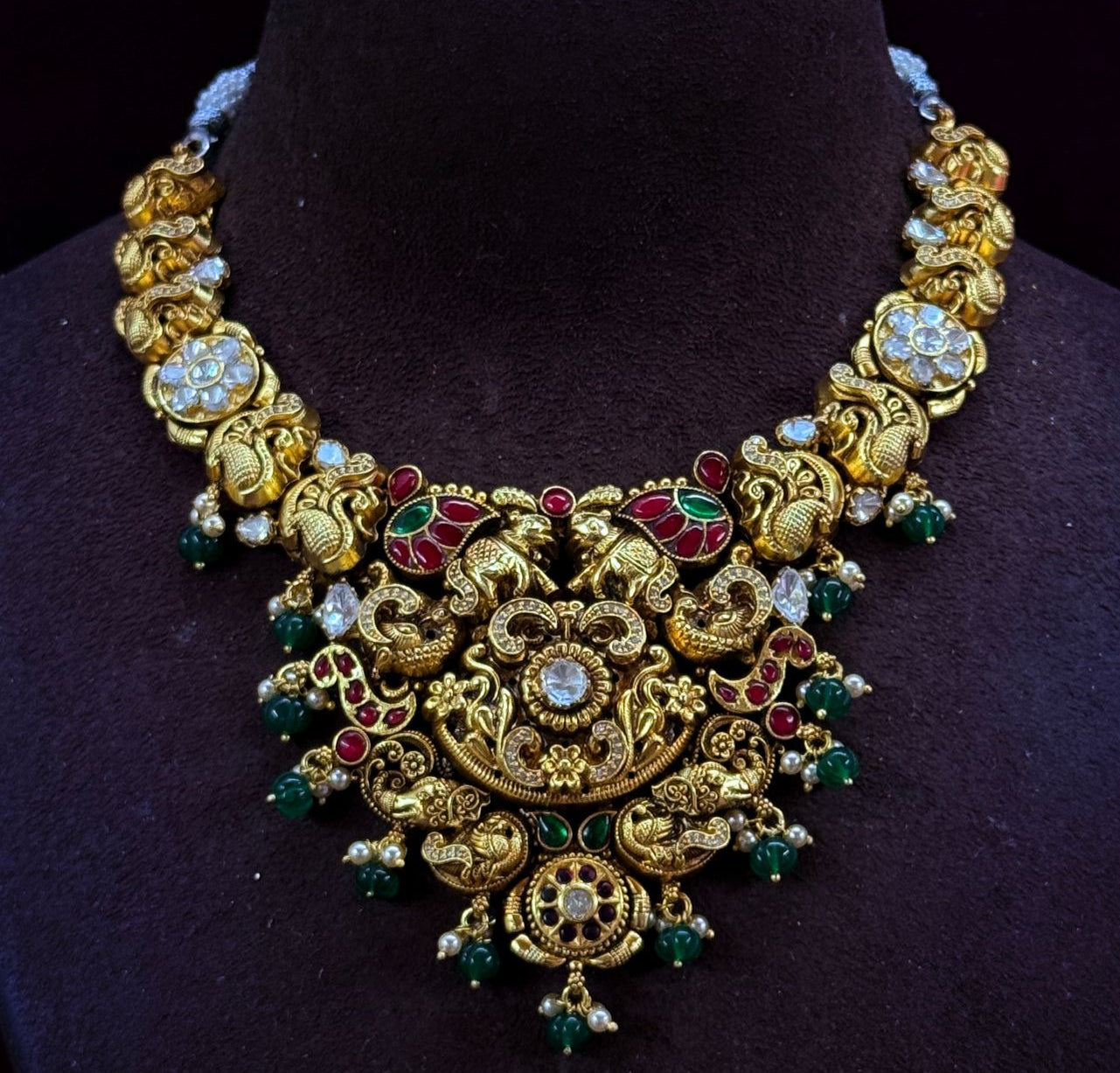 Exquisite Multi-Color Nakshi Necklace