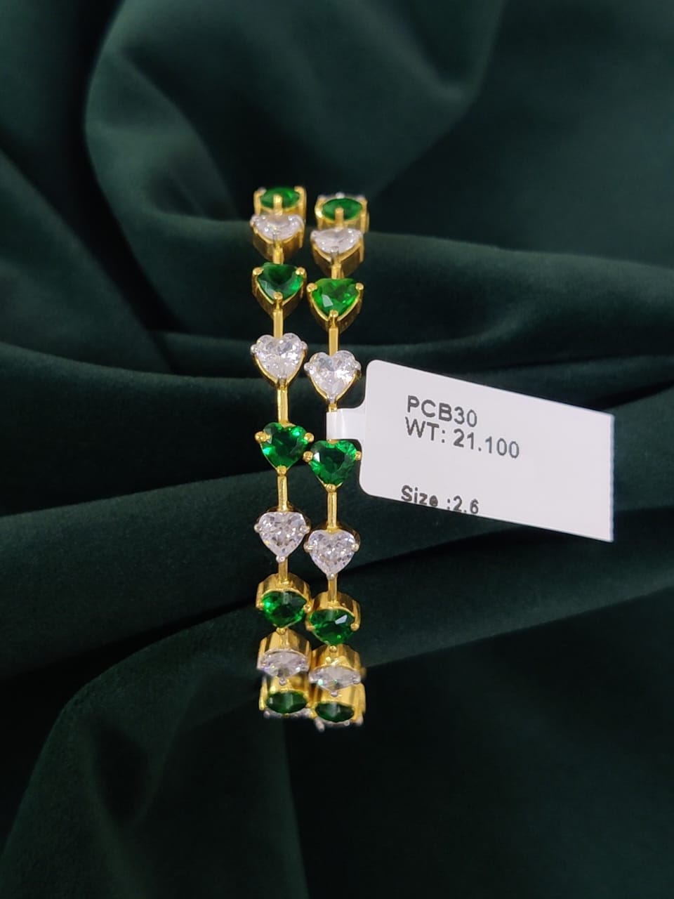Elegant Green CZ Bangles Collections