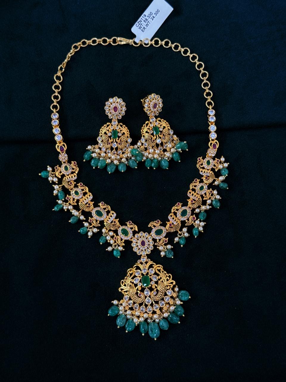 CZ Necklace with Earrings