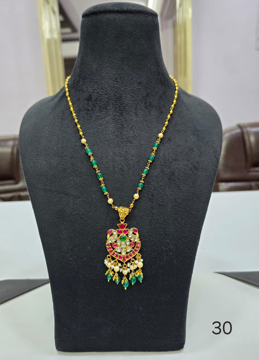 Kundan Pendant with pearls Haram