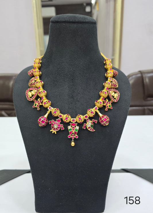 Traditional Temple symbolic necklace kundan