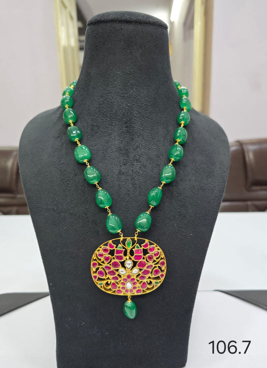 Beaded Jadau pendant