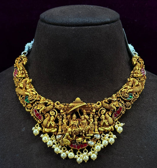 Ram Parivar Antique temple necklace