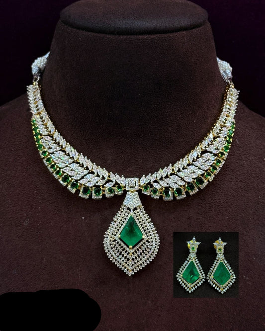 Premium CZ Necklace with earrings