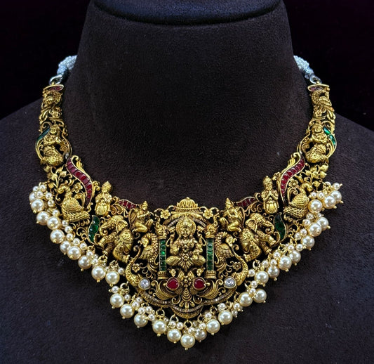 Lakshmi Designer Antique necklace with pearls