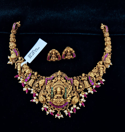 Arshla Radiant Multi-Color Kundan Nakshi Necklace set