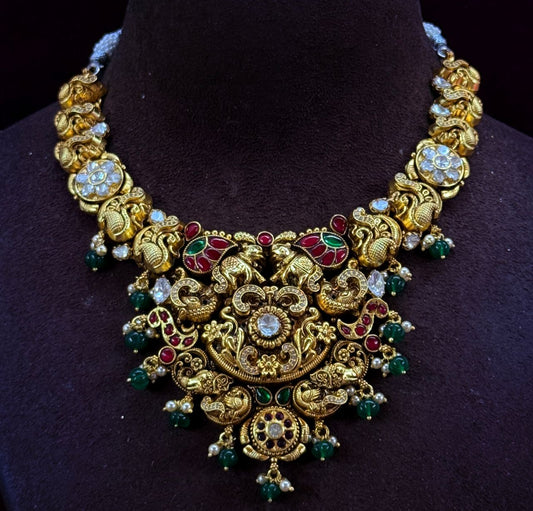 Exquisite Multi-Color Nakshi Necklace