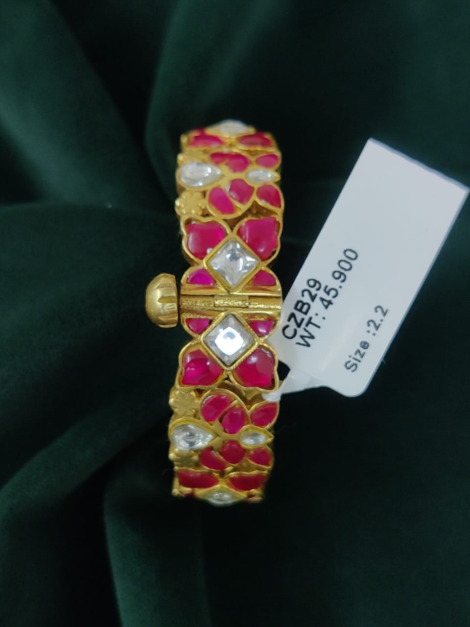 Red Stones with CZ Bangle collection