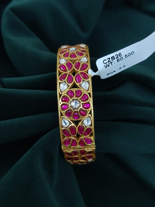 Red Stones with Single CZ Bangle Collections