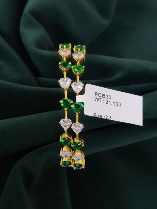 Elegant Green CZ Bangles Collections