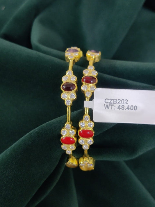 Multi Kundan CZ Bangles Collections