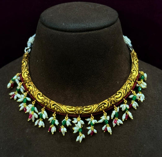 Nakshi Neclace with Rice pearls
