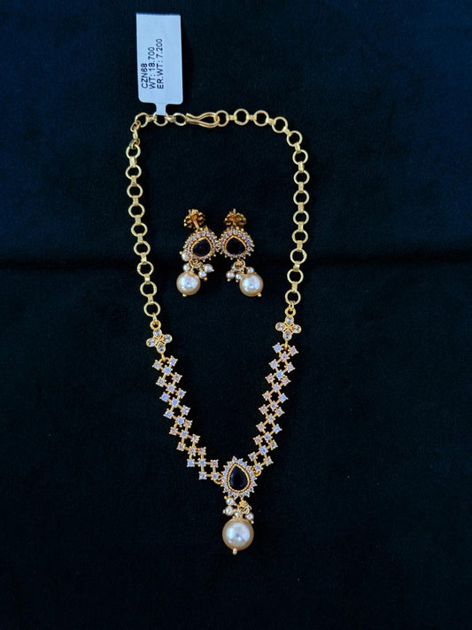 CZ Necklace with Earrings