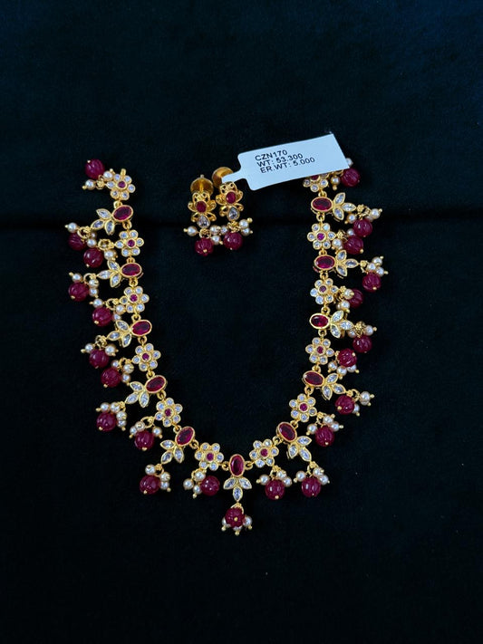 CZ Necklace with Earrings