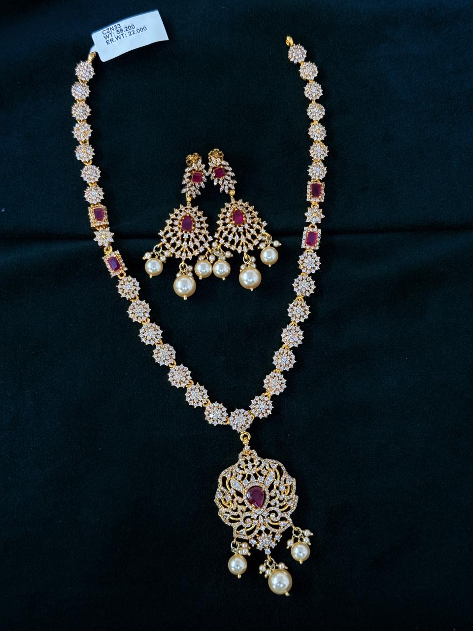 CZ Necklace with Earrings