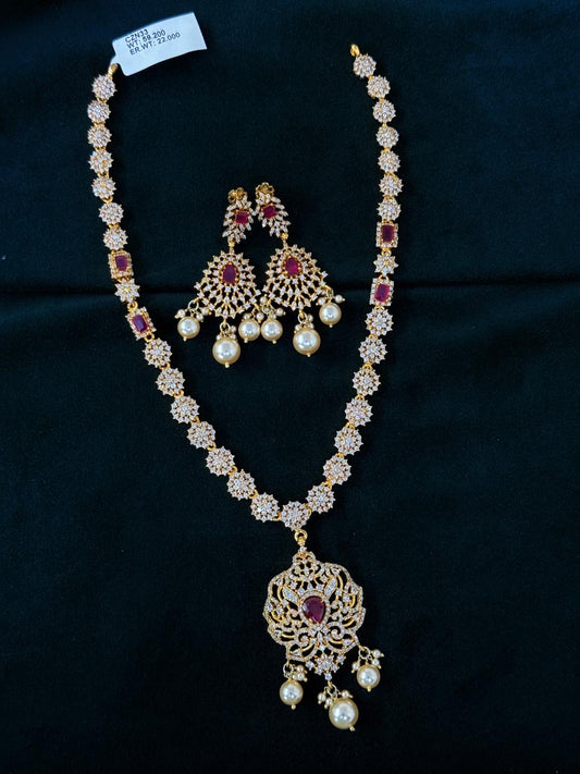 CZ Necklace with Earrings