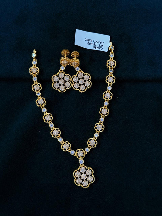 CZ Necklace with Earrings